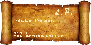 Lehotay Perenna névjegykártya
